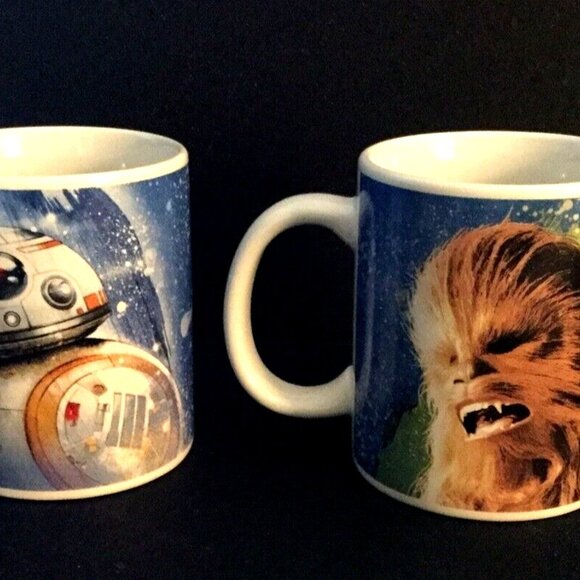 Set Of Two Star Wars Coffee Mugs Chewbacca and R2D2 12 ounce each - Picture 1 of 4